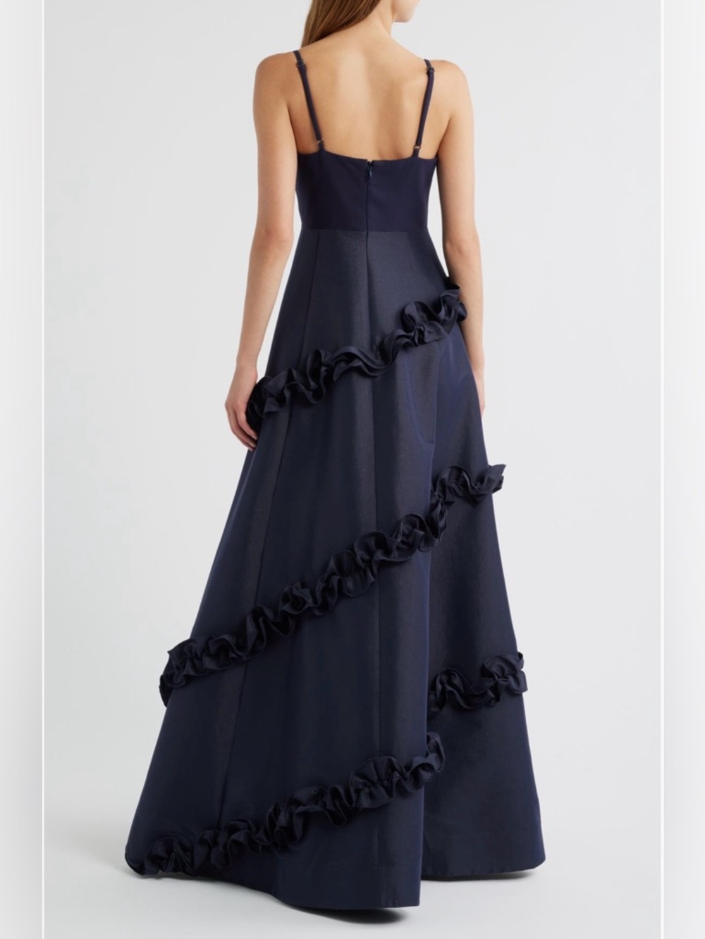 LIKELY - Alissa Ruffle Ballgown Navy Size 10 - Picture 2 of 16